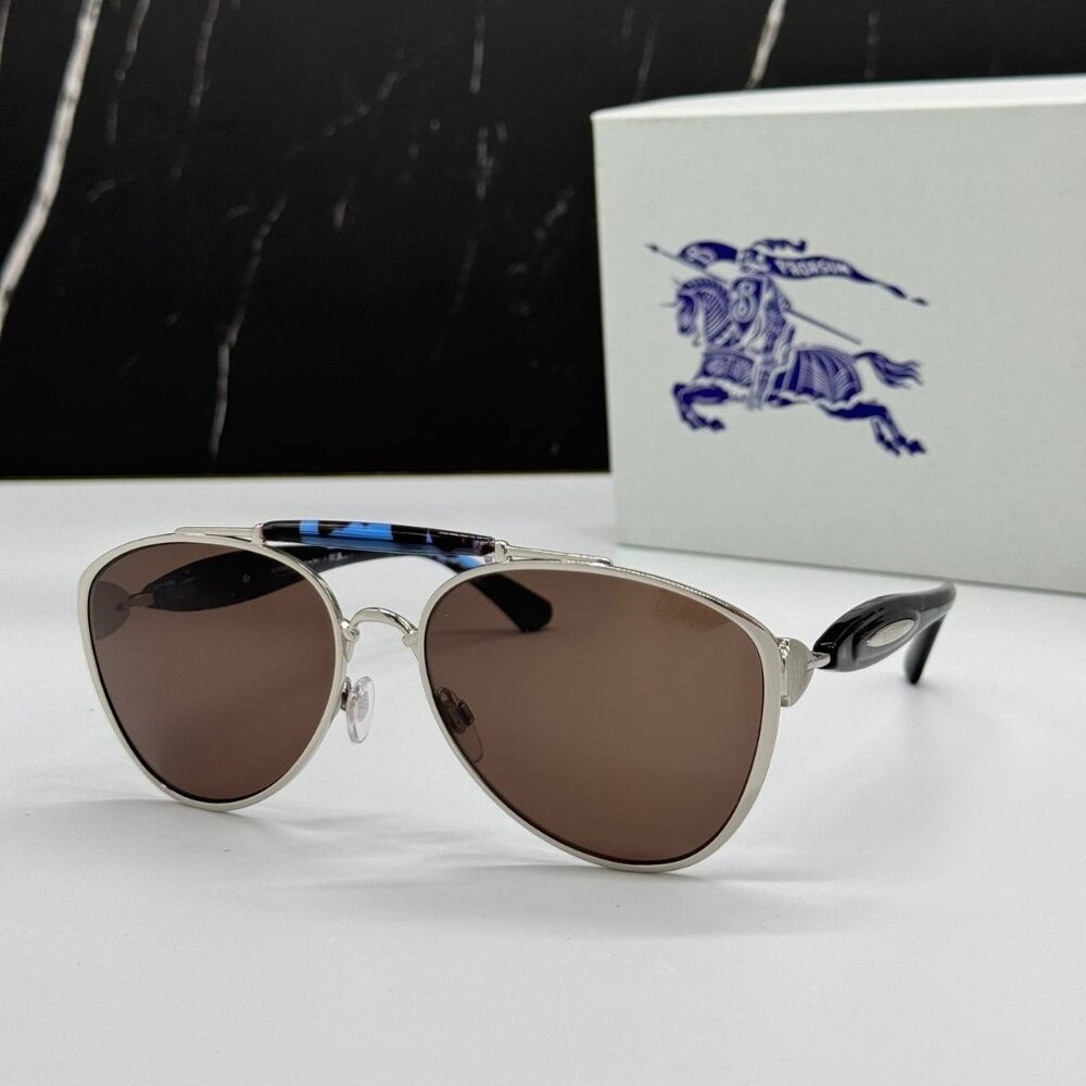 NEW BURBERRY BE3160 1005/73 SILVER BLACK UNISEX SUNGLASSES BURBERRY BE3160 10057 - Picture 1 of 12